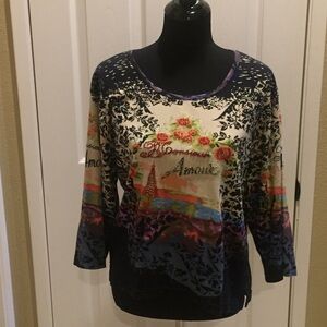 Beautiful Jane Ashley top with 3/4 sleeves
